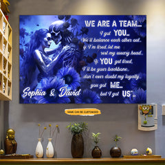 My Loyalty - Custom Personalized Names Gothic Skull And Roses Canvas