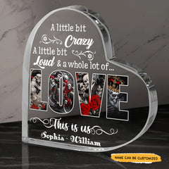 Krazy Loud Love - Customized Skull Couple Crystal Heart Anniversary Gifts
