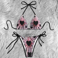 Dark Romance Heart Micro Triangle Bikini Swimsuit