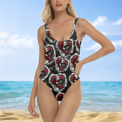 One Piece Bikini Pattern Couple Art Print Swimwear