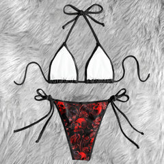 Dark Romance Skeleton Art Micro Triangle Bikini Swimsuit