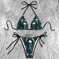 Cyanide Rose Bone Seamless Micro Triangle Bikini Swimsuit
