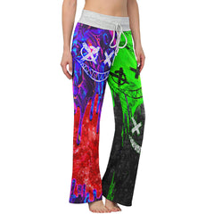 Liquid Color Abstract Women's High-waisted Wide Leg Pants | Wonder Skull
