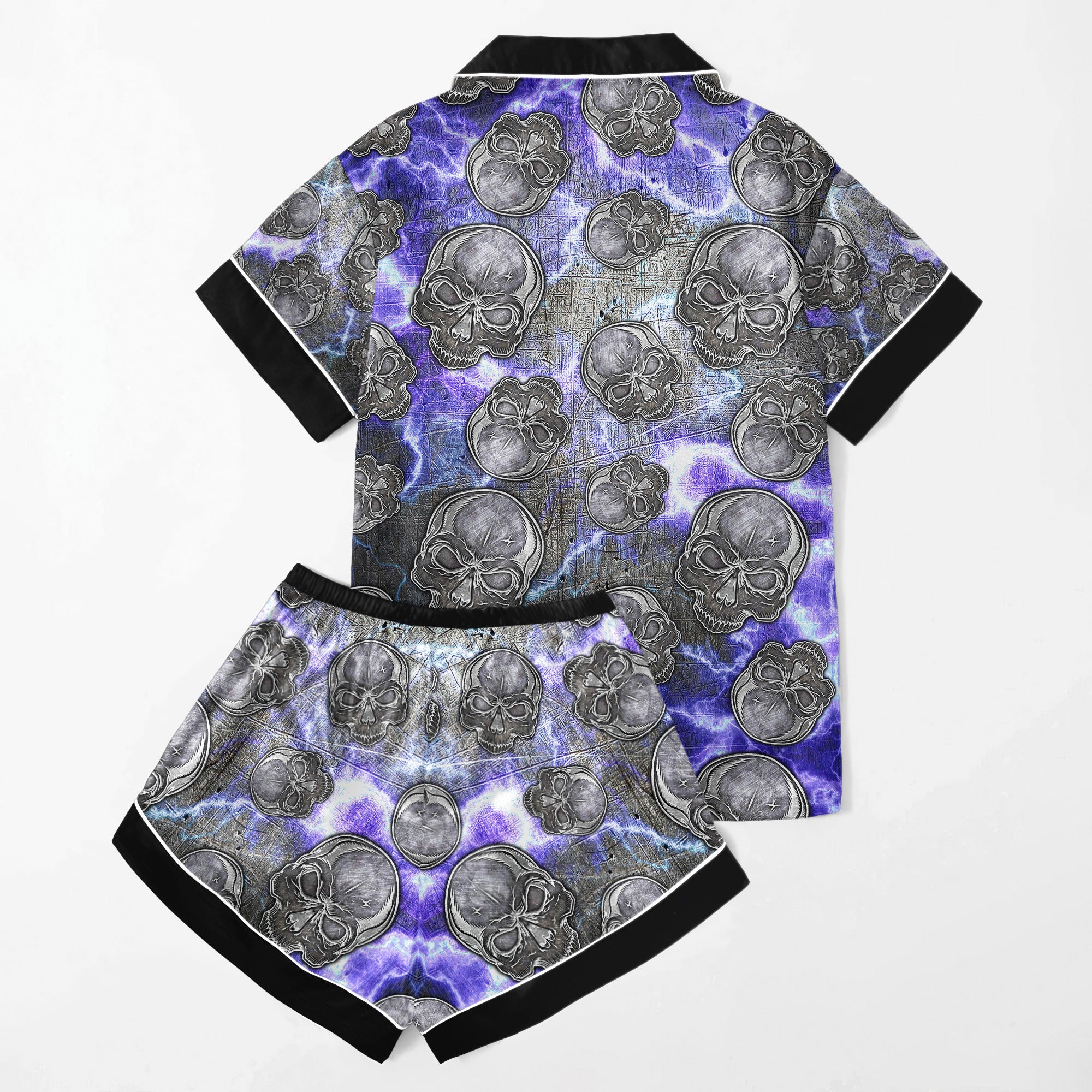Chic and stylish women's pajama set with unique design prints and statement sleeves, Soft and luxurious fabrics make this pajama set perfect for bedtime or lounging at home.