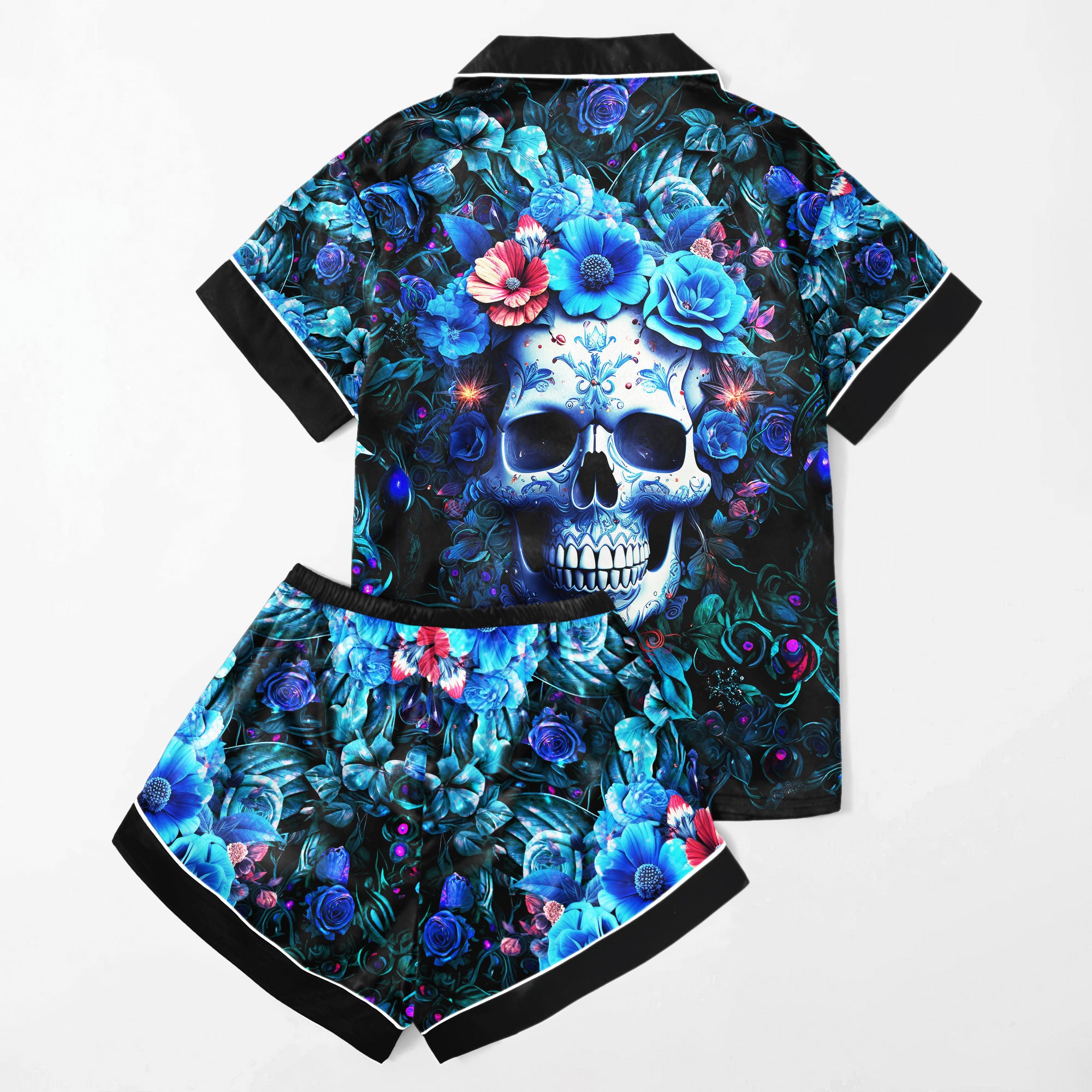Chic and stylish women's pajama set with unique design prints and statement sleeves, Soft and luxurious fabrics make this pajama set perfect for bedtime or lounging at home.