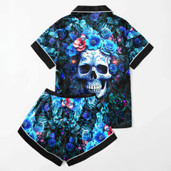 Chic and stylish women's pajama set with unique design prints and statement sleeves, Soft and luxurious fabrics make this pajama set perfect for bedtime or lounging at home.