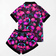 Chic and stylish women's pajama set with unique design prints and statement sleeves, Soft and luxurious fabrics make this pajama set perfect for bedtime or lounging at home.