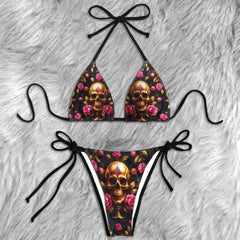 Skull Rose Luxury Gothic Micro Triangle Bikini Swimsuit
