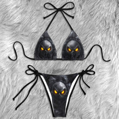 Infernal Smoke Skull Micro Triangle Bikini Swimsuit
