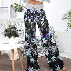 Holographic Couple Skeleton Women's High-waisted Wide Leg Pants