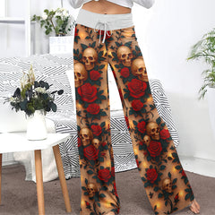 Skull Garden Obsession Women's High-waisted Wide Leg Pants