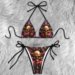 Golden Ace Skull & Royal Micro Triangle Bikini Swimsuit