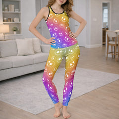 Gothic Gradient Vivid Skulls Tanktop and Legging
