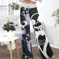 Cosmic Love Bones Women's High-waisted Wide Leg Pants