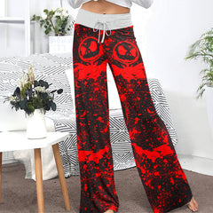 Red Brush Art Women's High-waisted Wide Leg Pants
