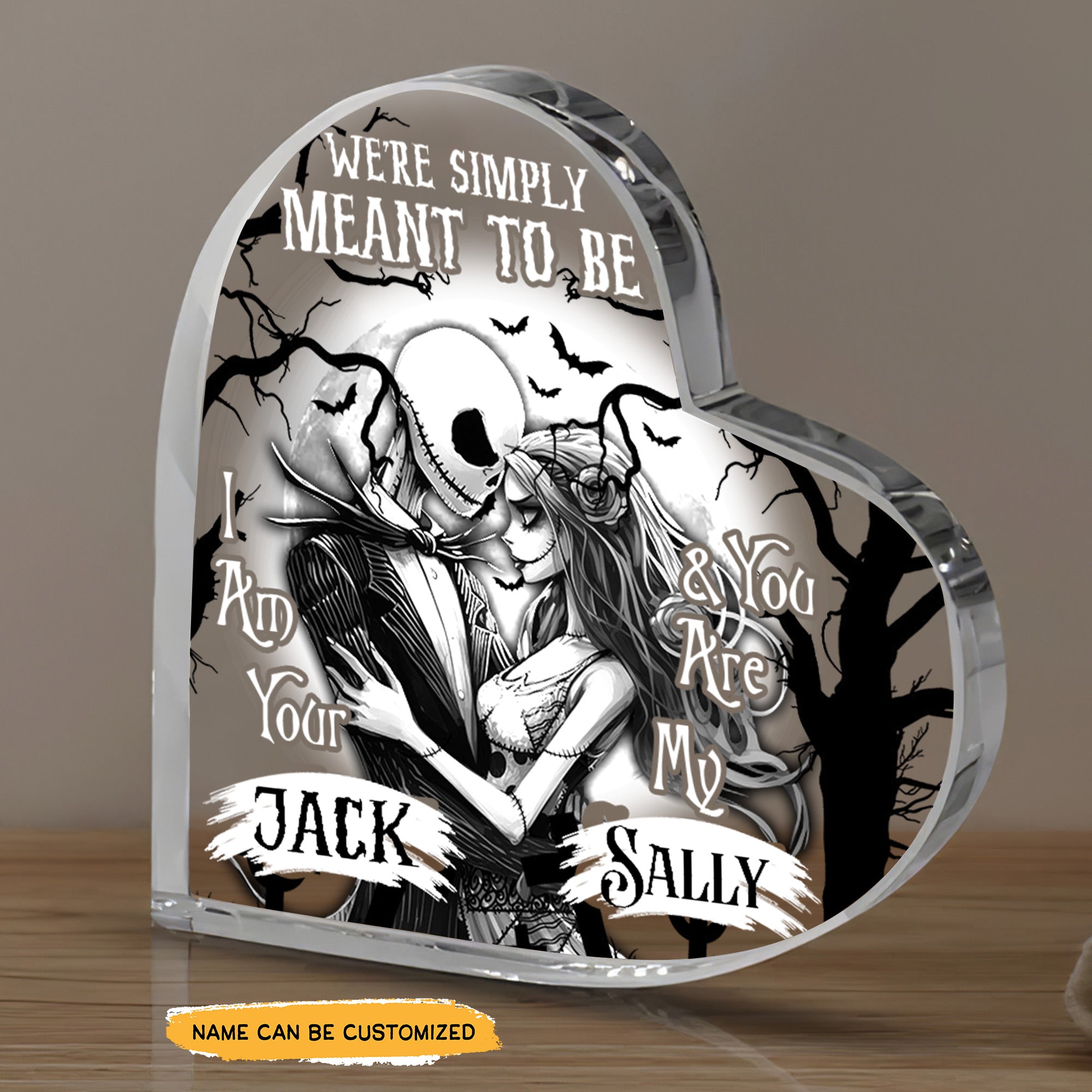 Love Simply - Customized Skull Couple Crystal Heart Anniversary Gifts