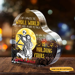 Behind My Back - Customized Skull Couple Crystal Heart Anniversary Gifts