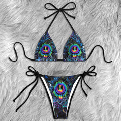 Cosmic Melt Smiley Art Micro Triangle Bikini Swimsuit