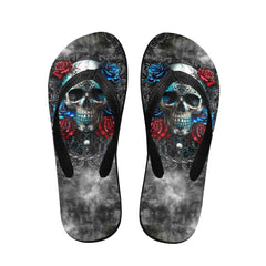 Image of a pair of beach flip flops with a sleek design, featuring a comfortable yoga mat footbed, non-slip sole, and water-friendly materials. Perfect for summer outings, beach walks, and casual occasions.