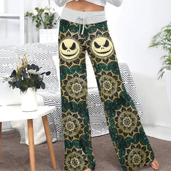 Golden Grin Mandala Women's High-waisted Wide Leg Pants