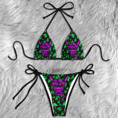 Funny Devil Emo Skull Micro Triangle Bikini Swimsuit - Wonder Skull