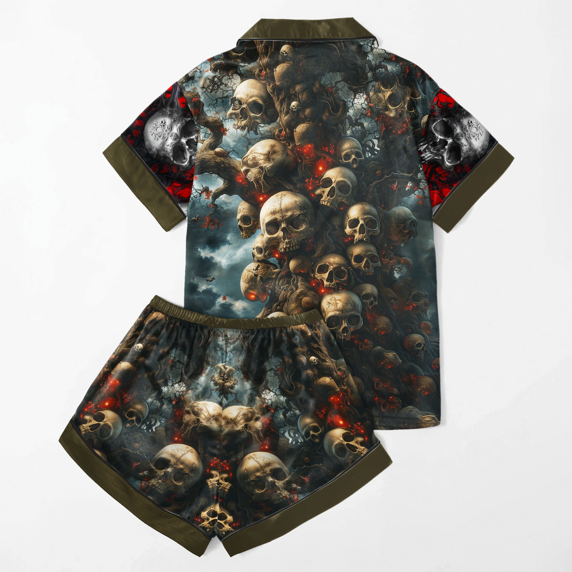 Chic and stylish women's pajama set with unique design prints and statement sleeves, Soft and luxurious fabrics make this pajama set perfect for bedtime or lounging at home.