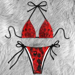 Dark Romance Skull Art Micro Triangle Bikini Swimsuit