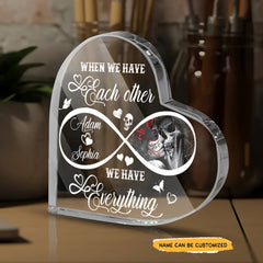 When We Have - Customized Skull Couple Crystal Heart Anniversary Gifts