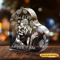 Got This - Customized Skull Couple Crystal Heart Anniversary Gifts
