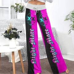 Purple Skull Night Women's High-waisted Wide Leg Pants