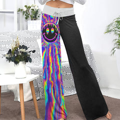 Blacklight Melt Smile Women's High-waisted Wide Leg Pants
