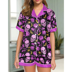 Chic and stylish women's pajama set with unique design prints and statement sleeves, Soft and luxurious fabrics make this pajama set perfect for bedtime or lounging at home.