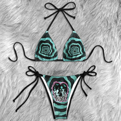 Eternal Skeletal Embrace Micro Triangle Bikini Swimsuit