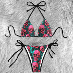 Love Kills Softly Skulls Micro Triangle Bikini Swimsuit