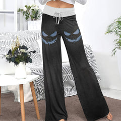 Dark Smile Horror Art Women's High-waisted Wide Leg Pants