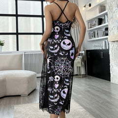 Holographic Skull Night Art Women's Lace Cami Sleepwear