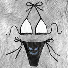 Dark Aesthetic Evil Micro Triangle Bikini Swimsuit