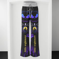 Purple Night Moon Women's High-waisted Wide Leg Pants