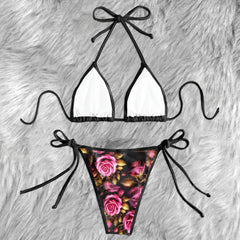 Skull Rose Luxury Gothic Micro Triangle Bikini Swimsuit
