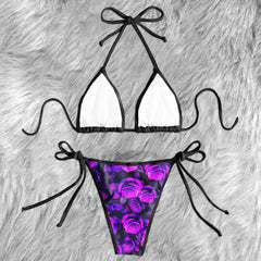 Skull Darkest Petal Micro Triangle Bikini Swimsuit