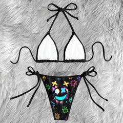 Electric Dream Haze Skull Micro Triangle Bikini Swimsuit