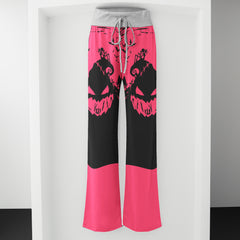 Pink Night Art Women's High-waisted Wide Leg Pants