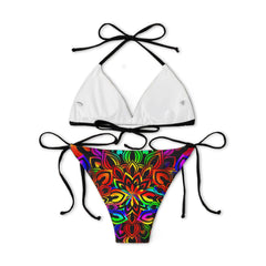 Neon Tiedye Mandala Skull Micro Triangle Bikini Swimsuit - Wonder Skull