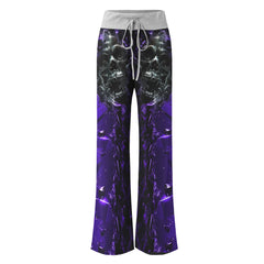 Purple Skull Broken Mirror Women's High-waisted Wide Leg Pants | Wonder Skull