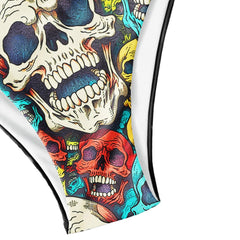 Vintage Sketch Skull Gothic Micro Triangle Bikini Swimsuit - Wonder Skull