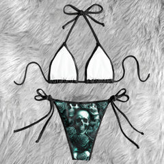 Cyanide Rose Bone Seamless Micro Triangle Bikini Swimsuit