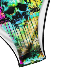 Mega Skull Blue Micro Triangle Bikini Swimsuit - Wonder Skull