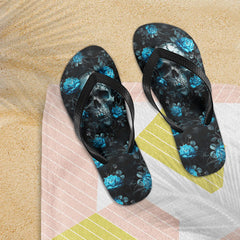 Image of a pair of beach flip flops with a sleek design, featuring a comfortable yoga mat footbed, non-slip sole, and water-friendly materials. Perfect for summer outings, beach walks, and casual occasions.