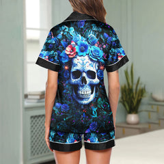 Chic and stylish women's pajama set with unique design prints and statement sleeves, Soft and luxurious fabrics make this pajama set perfect for bedtime or lounging at home.
