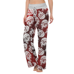 Gradient Skull Melting Women's High-waisted Wide Leg Pants | Wonder Skull